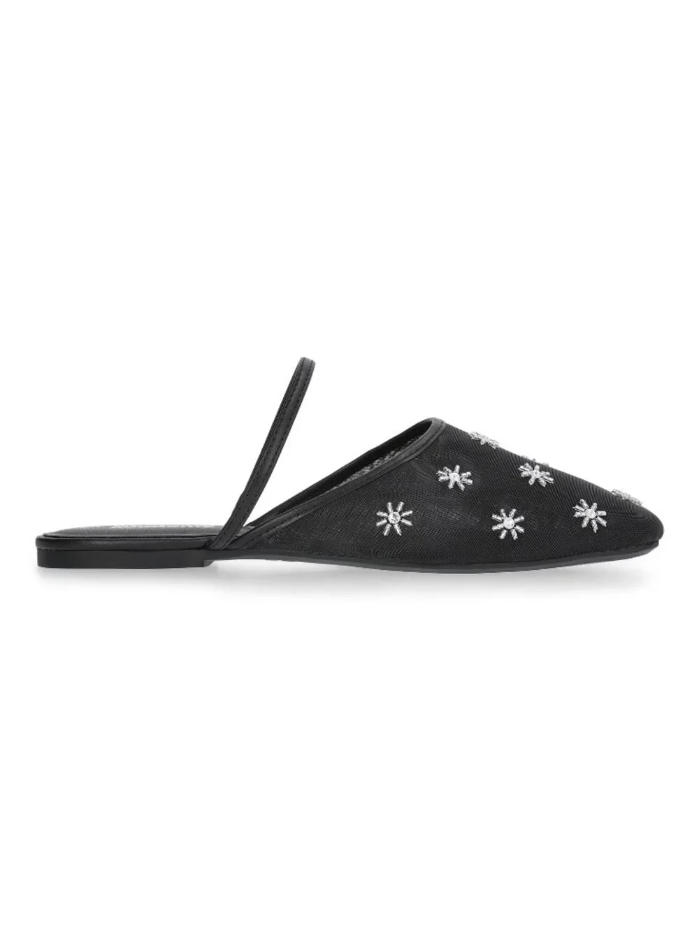 NEW Weekend Academy Girls Beaded Mesh Slip On Shoes Black 3